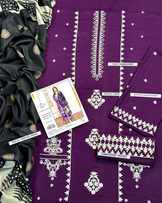 Embroidered Dhanak D-33