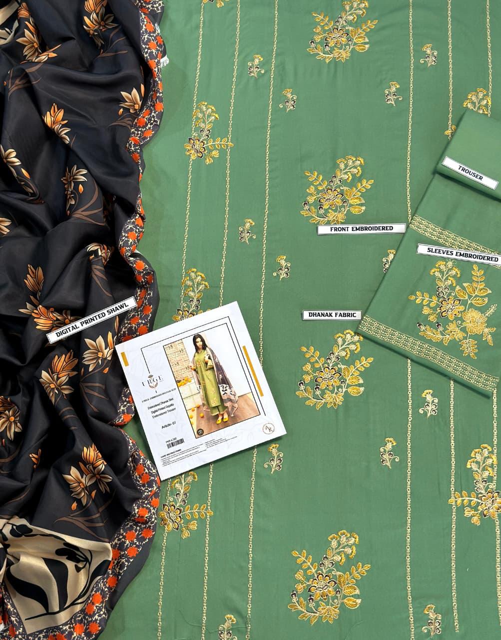 Embroidered Dhanak D-10