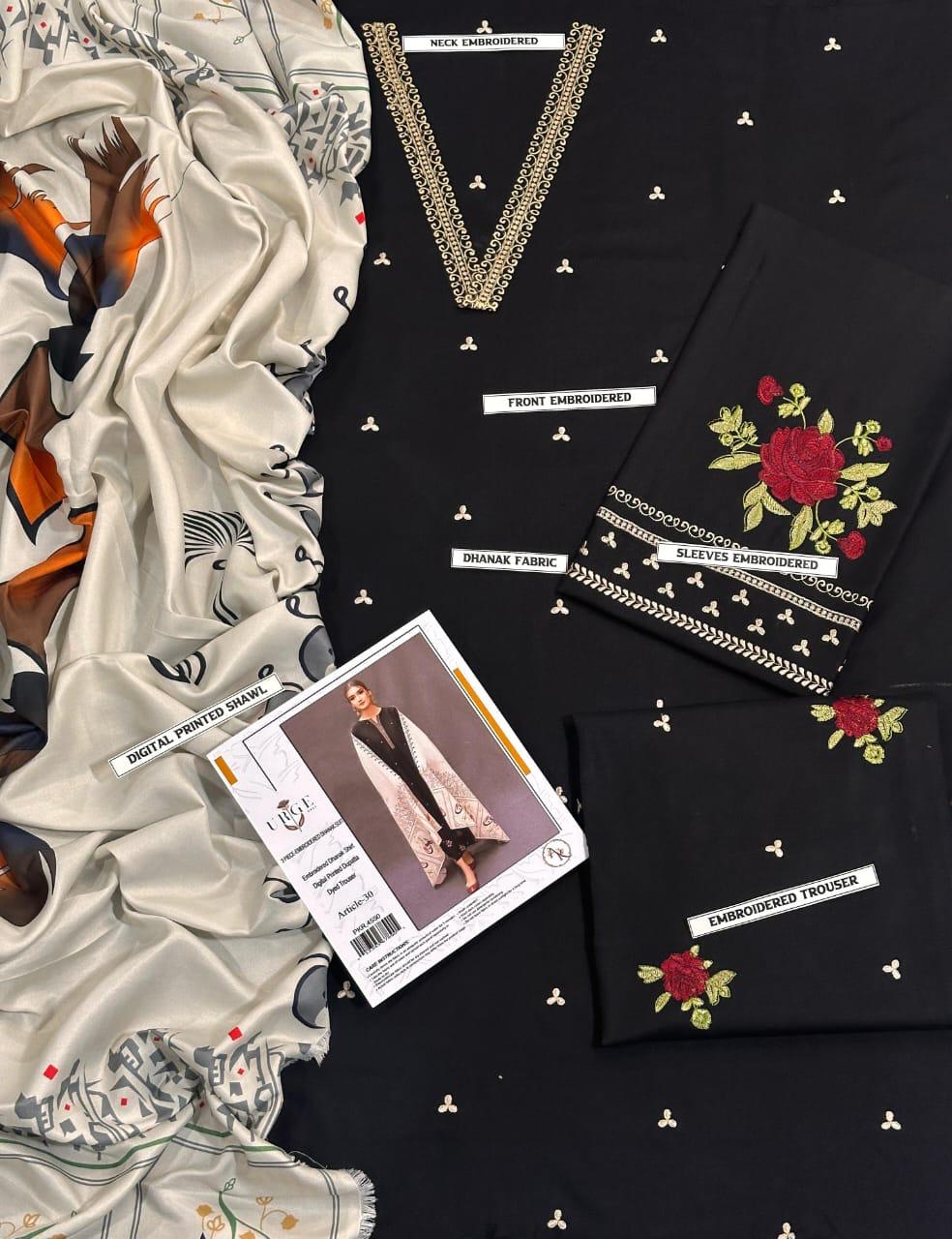 Embroidered Dhanak D-31