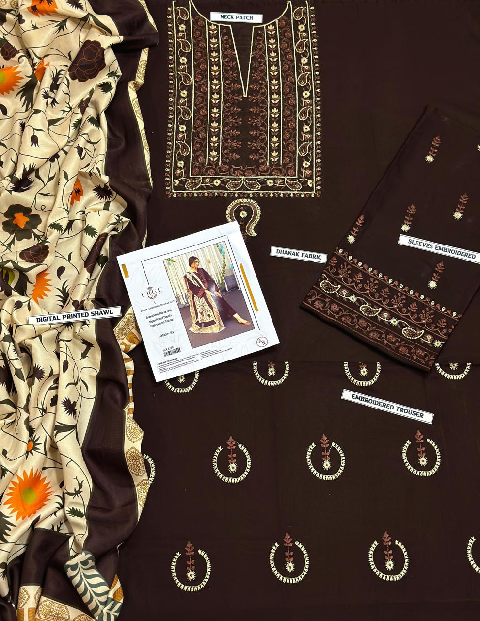 Embroidered Dhanak D-25