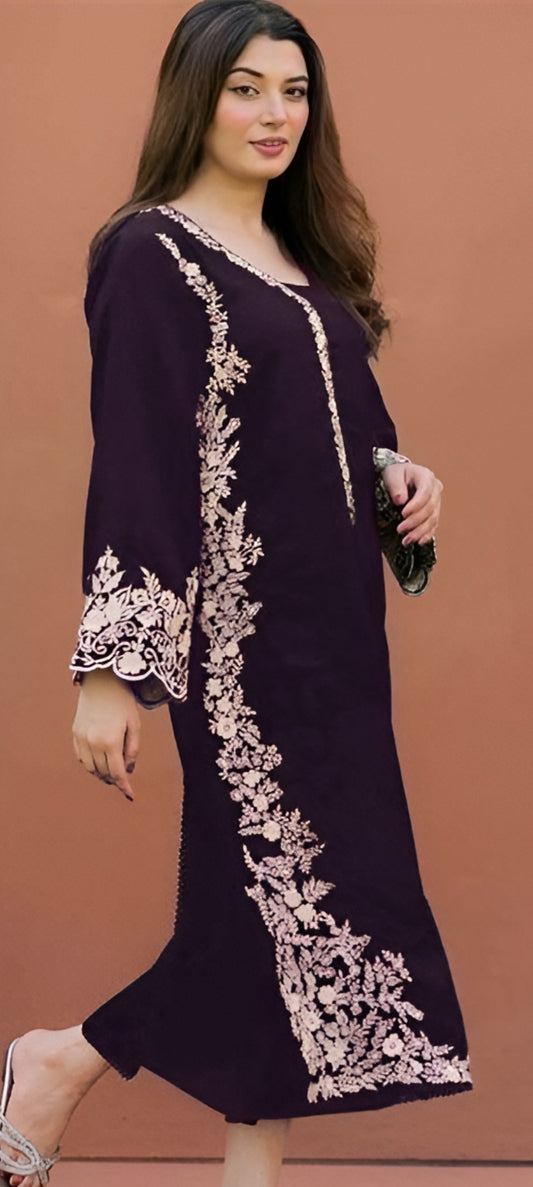 Embroidered Dhanak 2 Piece D-17