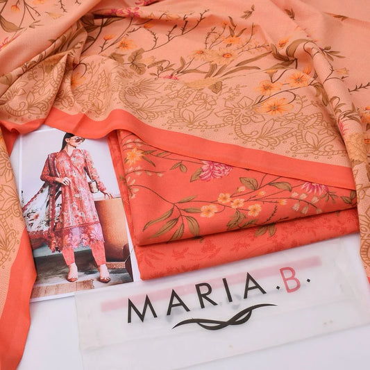 Maria.B Digital Printed Dhanak 3-Piece Un-Stiched