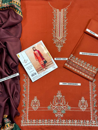 Embroidered Dhanak D-36