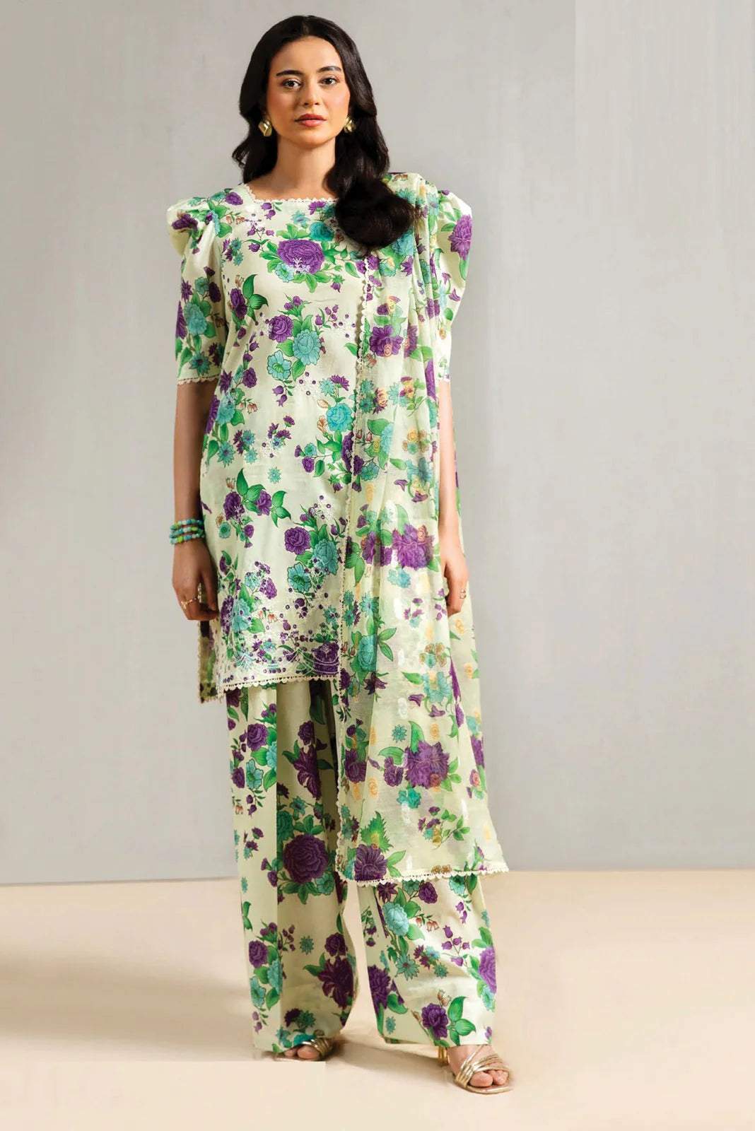 Gul Jee Lawn 3-Piece - Printed Trouser