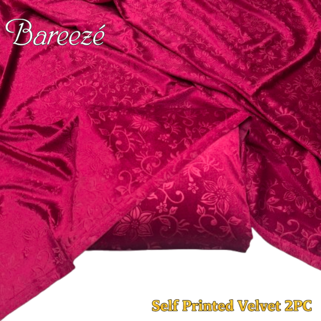 Bareeze Self-Print Velvet 2-Piece (D-12)