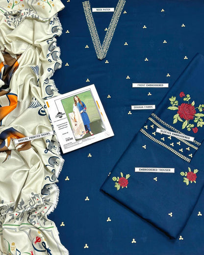 Embroidered Dhanak. D-2