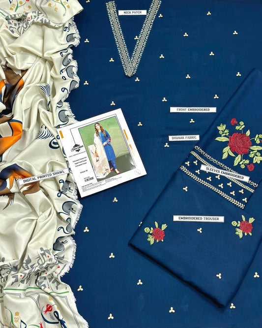 Embroidered Dhanak. D-2