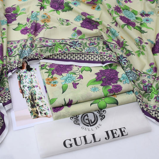Gul Jee Lawn 3-Piece - Printed Trouser