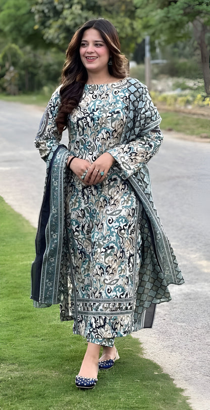 Bin Saeed Khaddar 3-Piece D-16