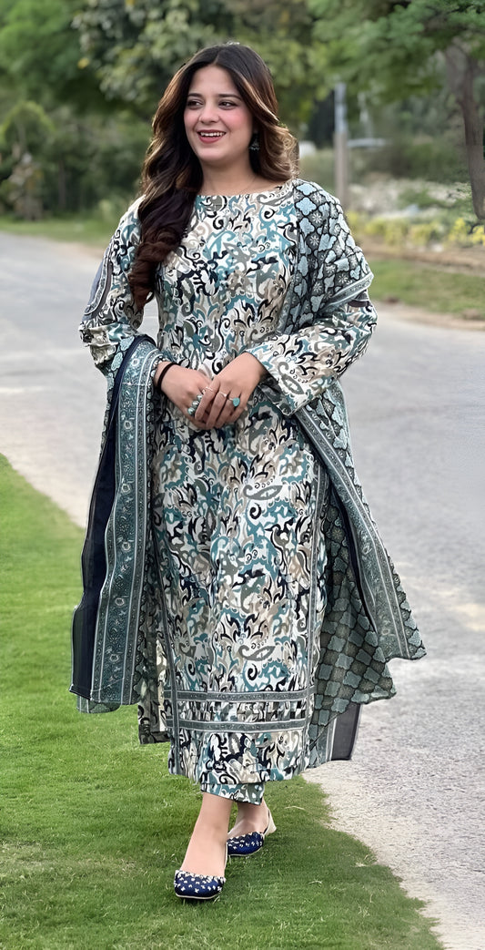 Bin Saeed Khaddar 3-Piece D-16