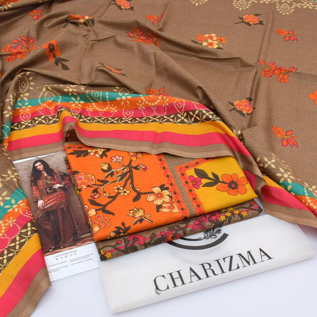 Charizma Lawn 3-Piece - Printed Trouser