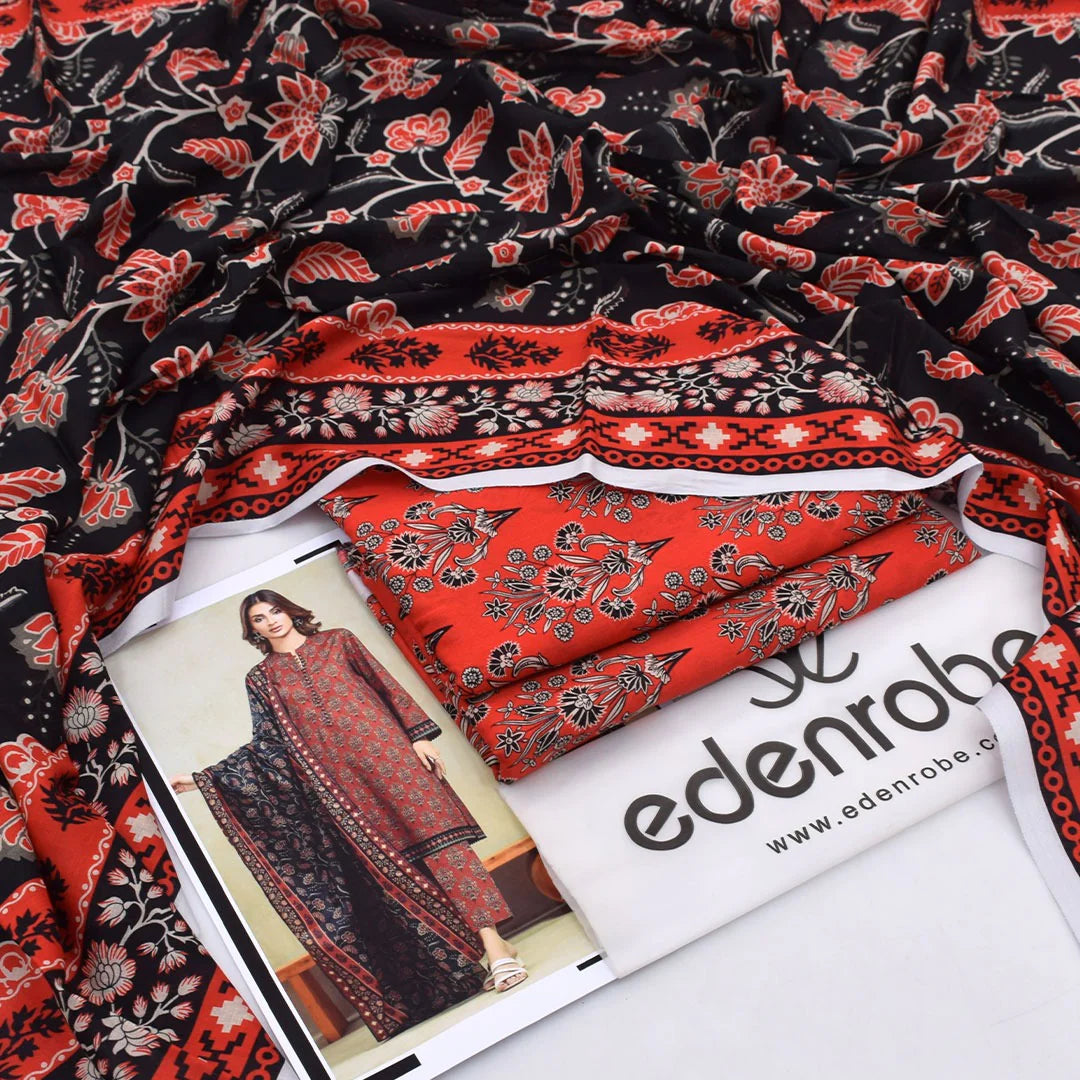 Edenrobe Lawn 3-Piece - Printed Trouser