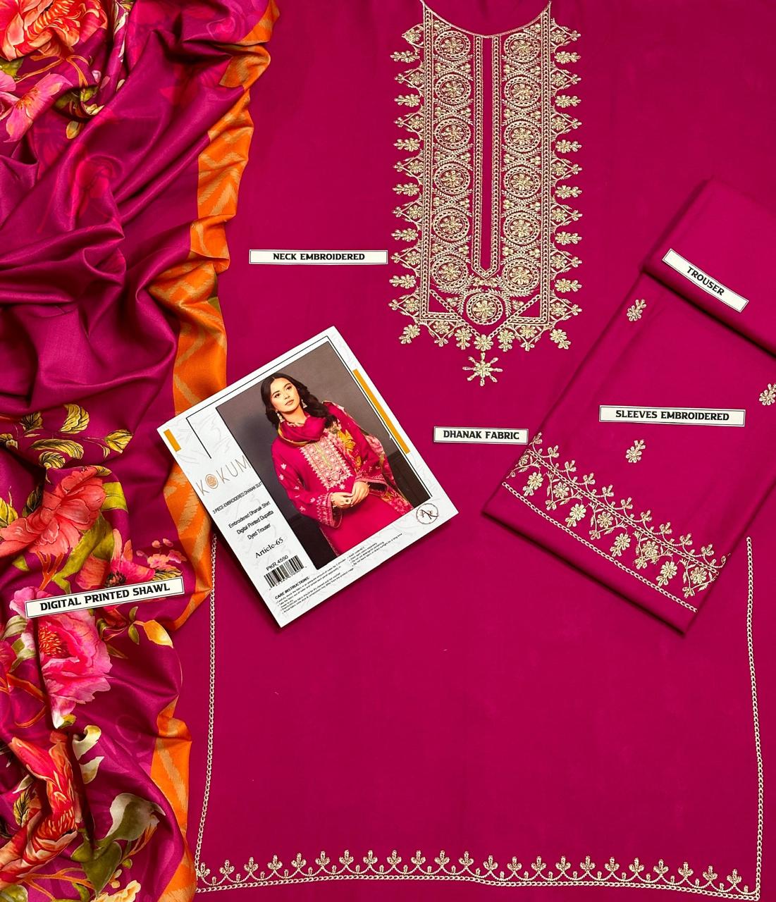 Embroidered Dhanak. D-4