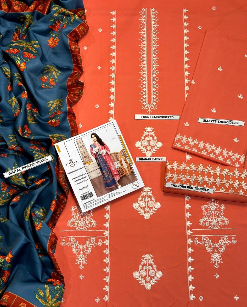 Embroidered Dhanak D-38