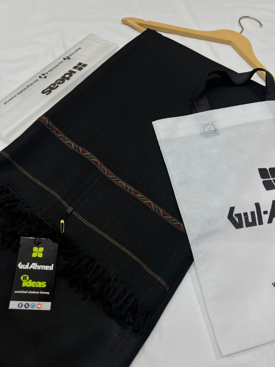 Premium Gul Ahmed Gents Shawl (Black)