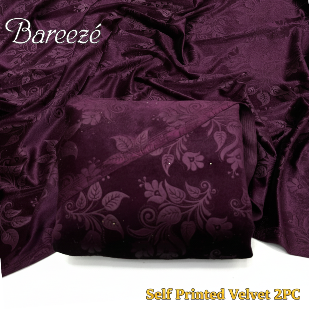 Bareeze Self-Print Velvet 2-Piece (D-4)