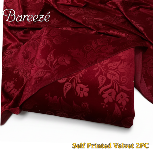 Bareeze Self-Print Velvet 2-Piece (D-9)