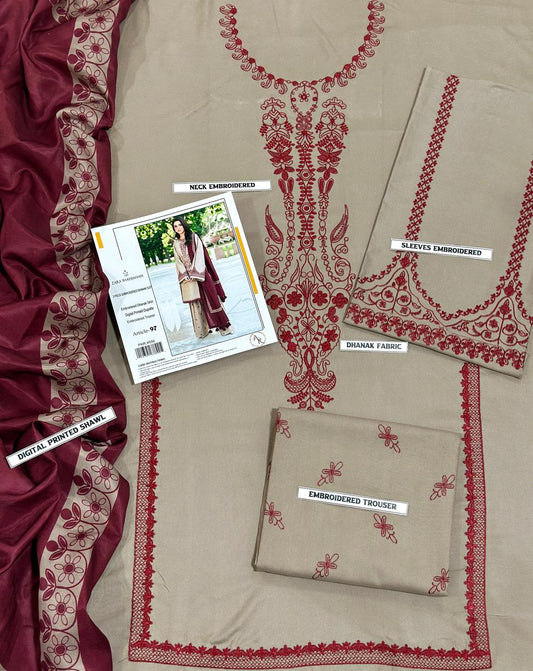 Embroidered Dhanak D-43