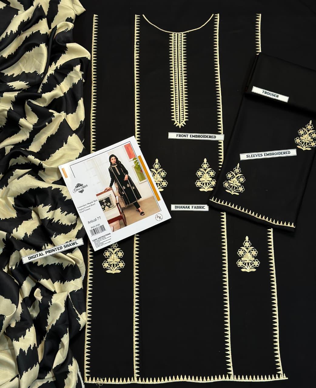 Embroidered Dhanak D-14