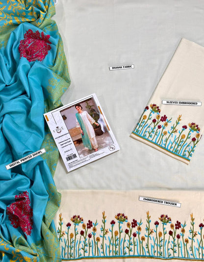 Embroidered Dhanak D-8