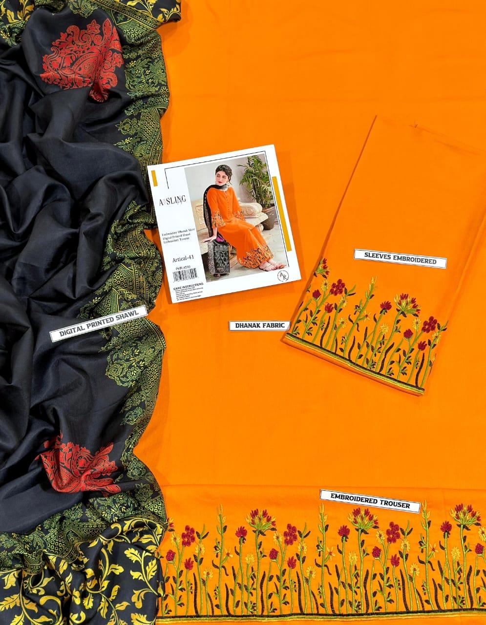 Embroidered Dhanak D-9