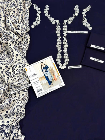 Embroidered Dhanak D-13