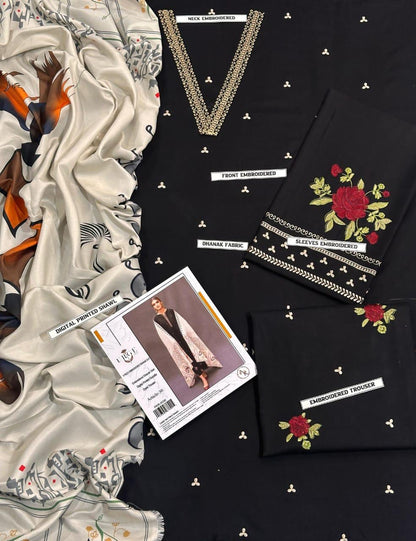 Embroidered Dhanak D-31