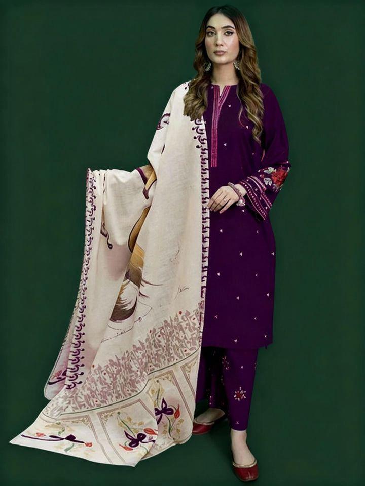 Embroidered Dhanak D-16