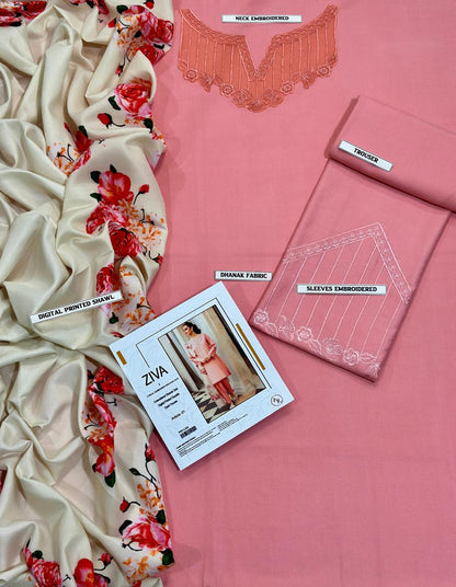 Embroidered Dhanak D-15