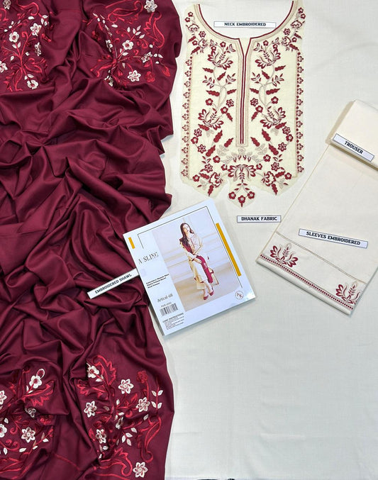 Embroidered Dhanak D-21