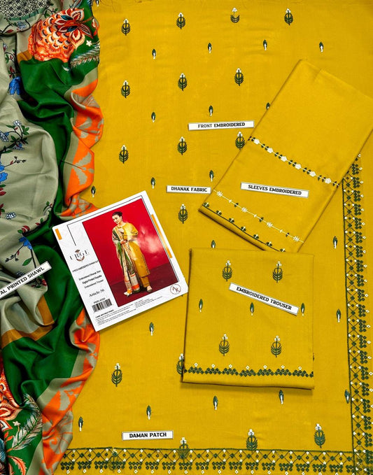 Embroidered Dhanak D-18