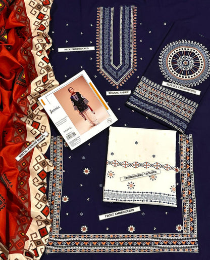 Embroidered Dhanak D-48