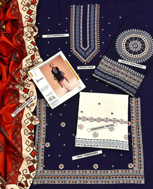 Embroidered Dhanak D-48