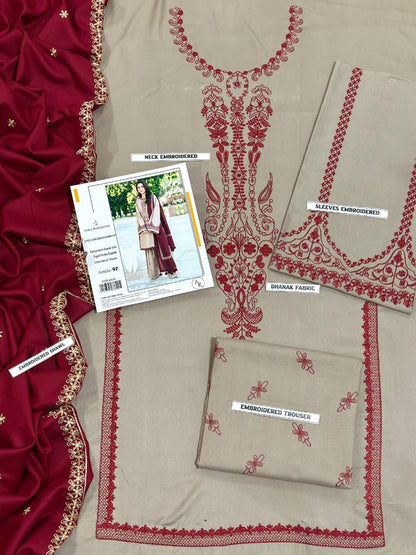 Embroidered Dhanak D-52