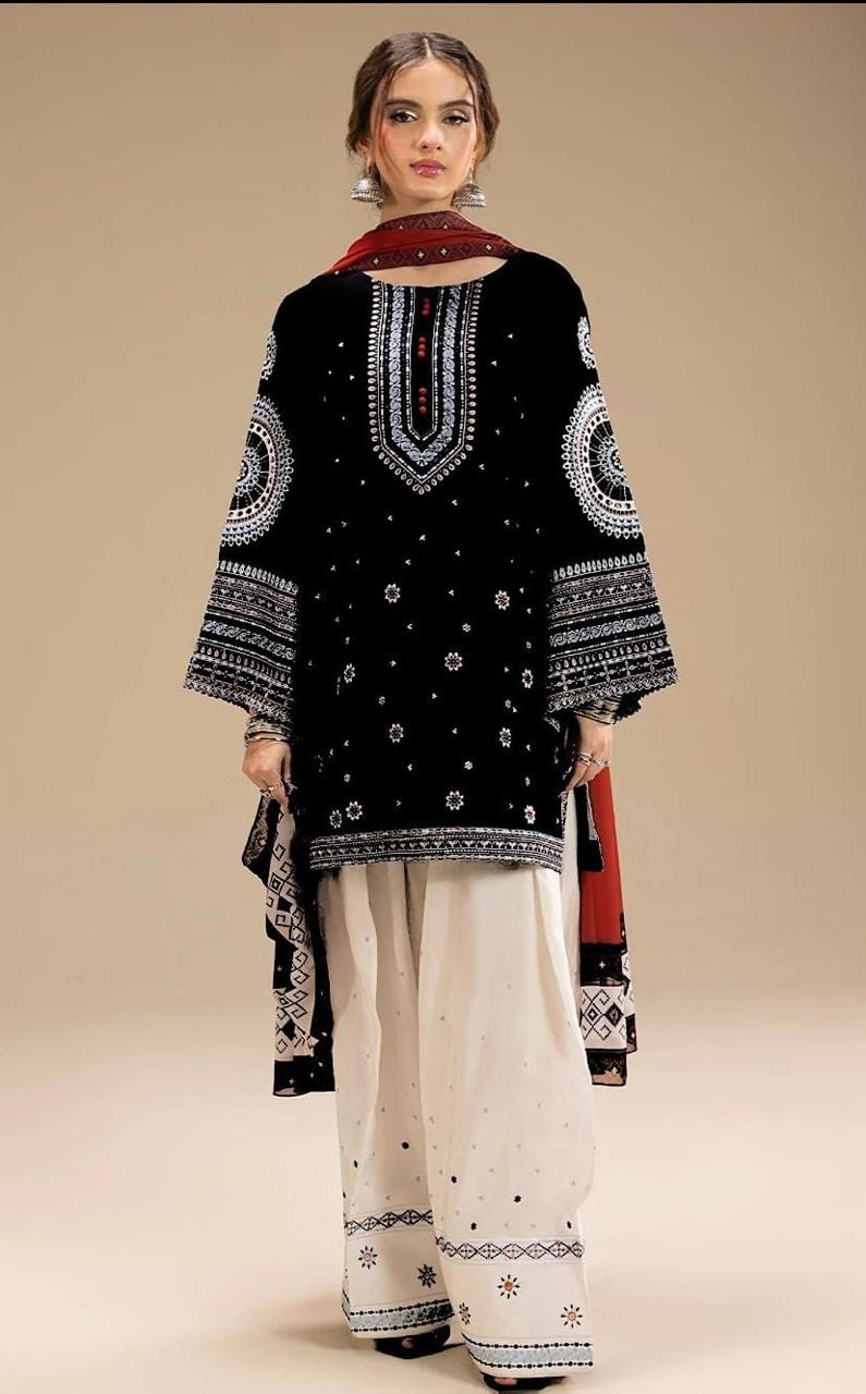 Embroidered Dhanak D-44