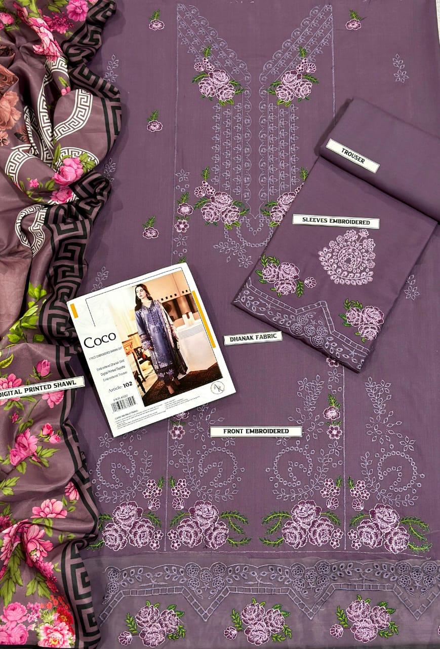 Embroidered Dhanak D-57