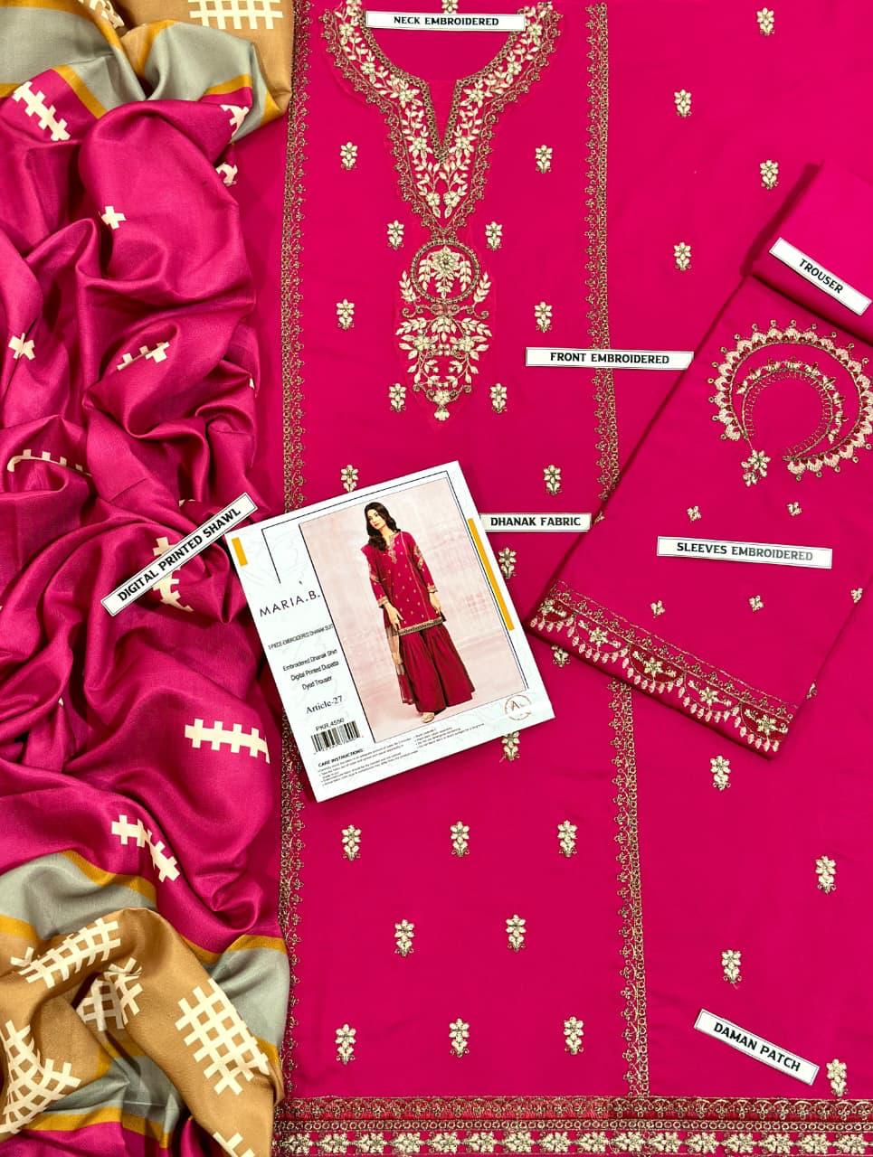 Embroidered Dhanak D-56