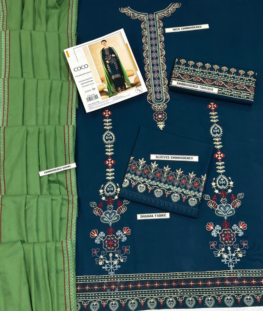 Embroidered Dhanak D-61