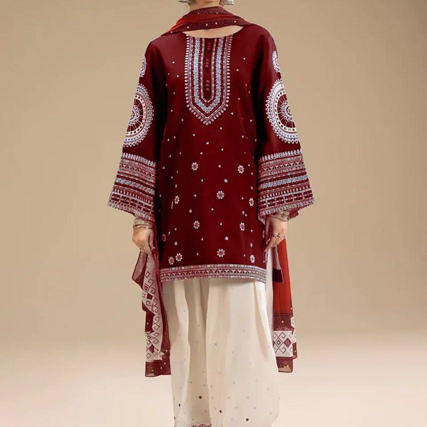 Embroidered Dhanak D-49