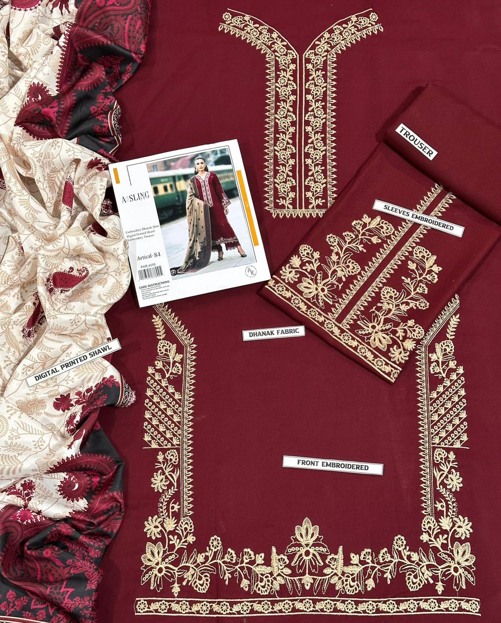 Embroidered Dhanak D-59