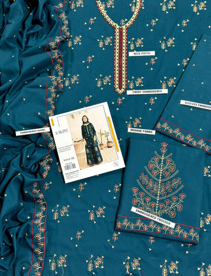 Embroidered Dhanak D-60