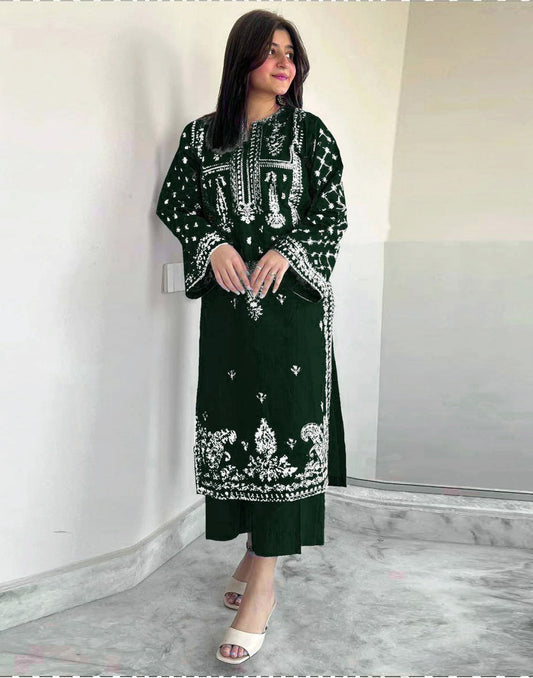 Embroidered Dhanak 2 Piece D-3