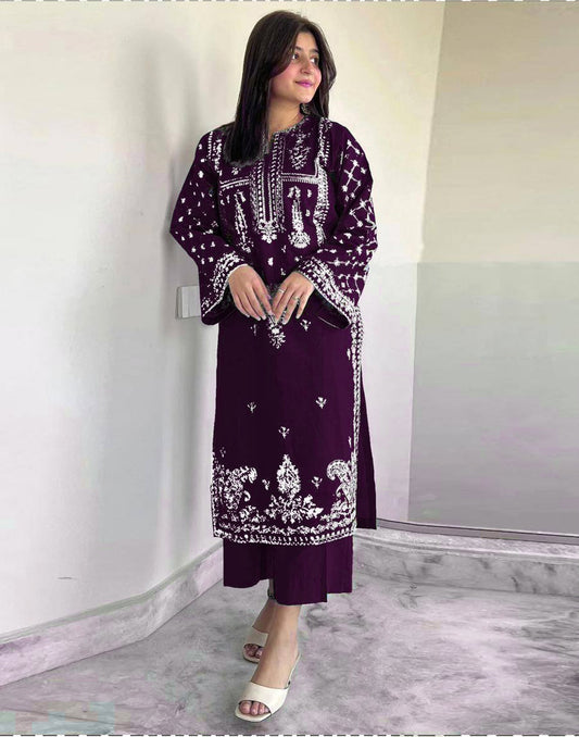 Embroidered Dhanak 2 Piece D-2