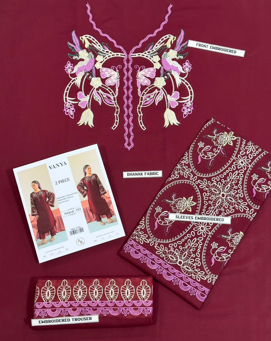 Embroidered Dhanak 2 Piece D-7