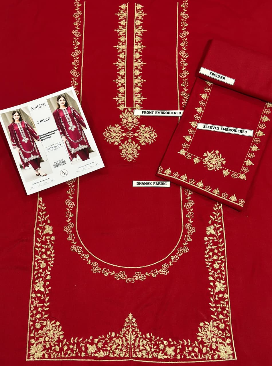 Embroidered Dhanak 2 Piece D-12