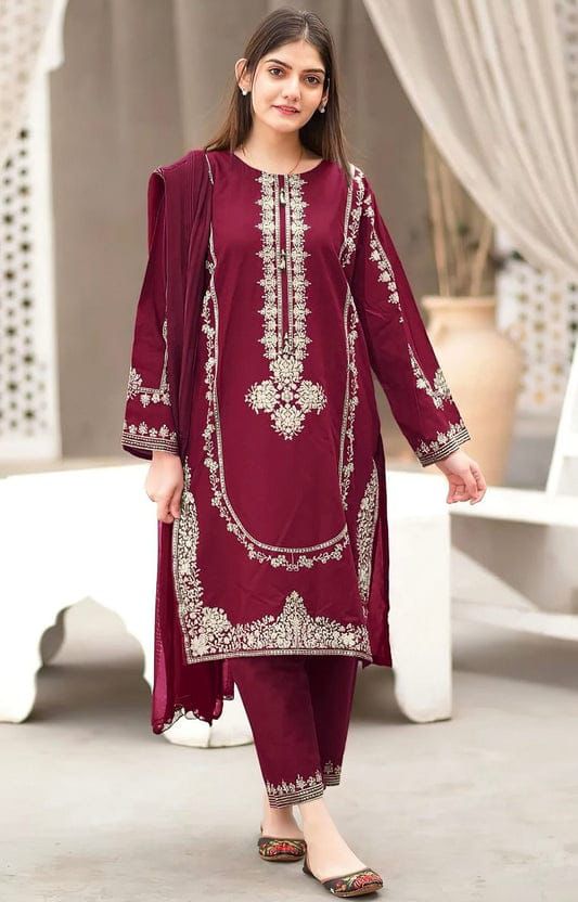 Embroidered Dhanak 2 Piece D-12