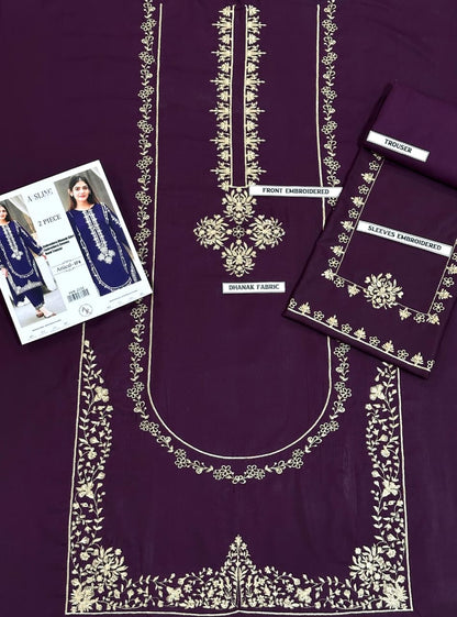 Embroidered Dhanak 2 Piece D-1
