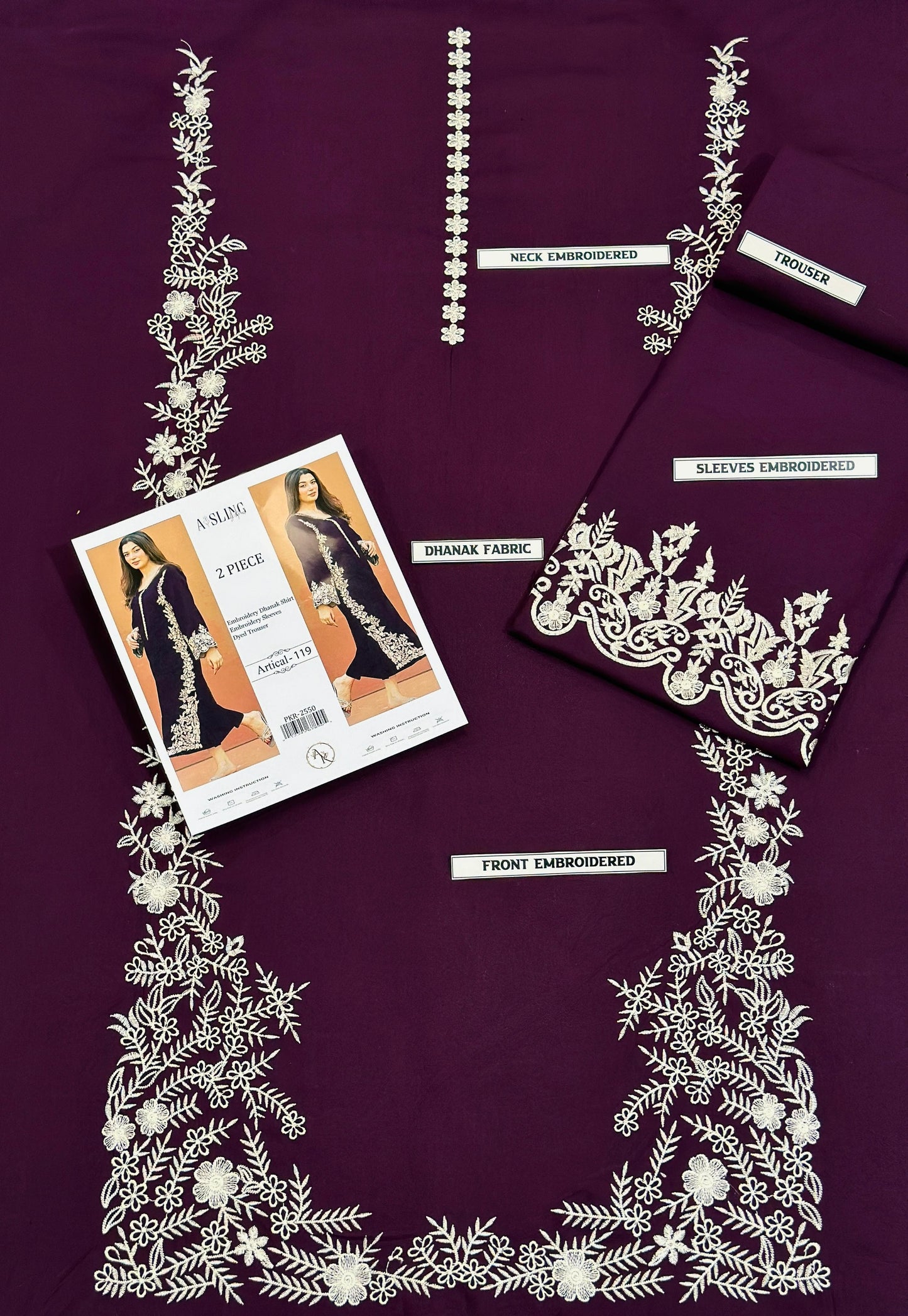 Embroidered Dhanak 2 Piece D-17