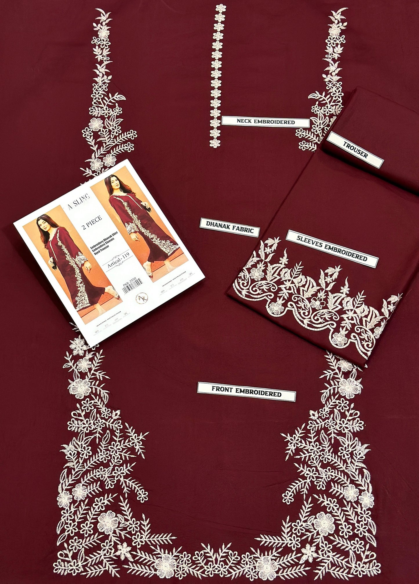 Embroidered Dhanak 2 Piece D-16