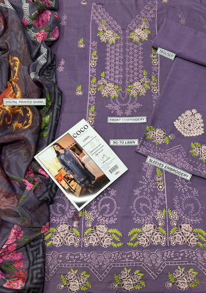 Embroidery Lawn 3 Pcs D-7